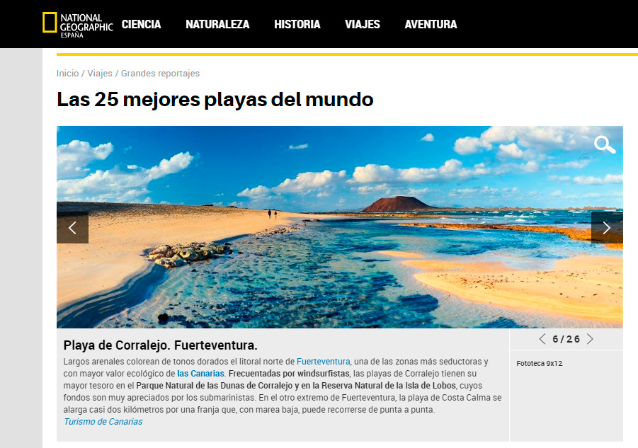 La playa de Corralejo entre las 25 mejores playas del mundo